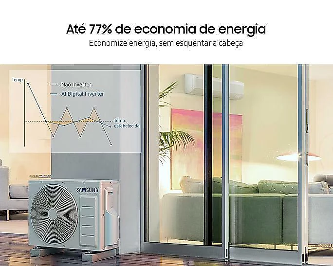 Ar-condicionado Split Inverter Samsung WindFree 12000 BTus Frio AR12DYFAAWK 220V