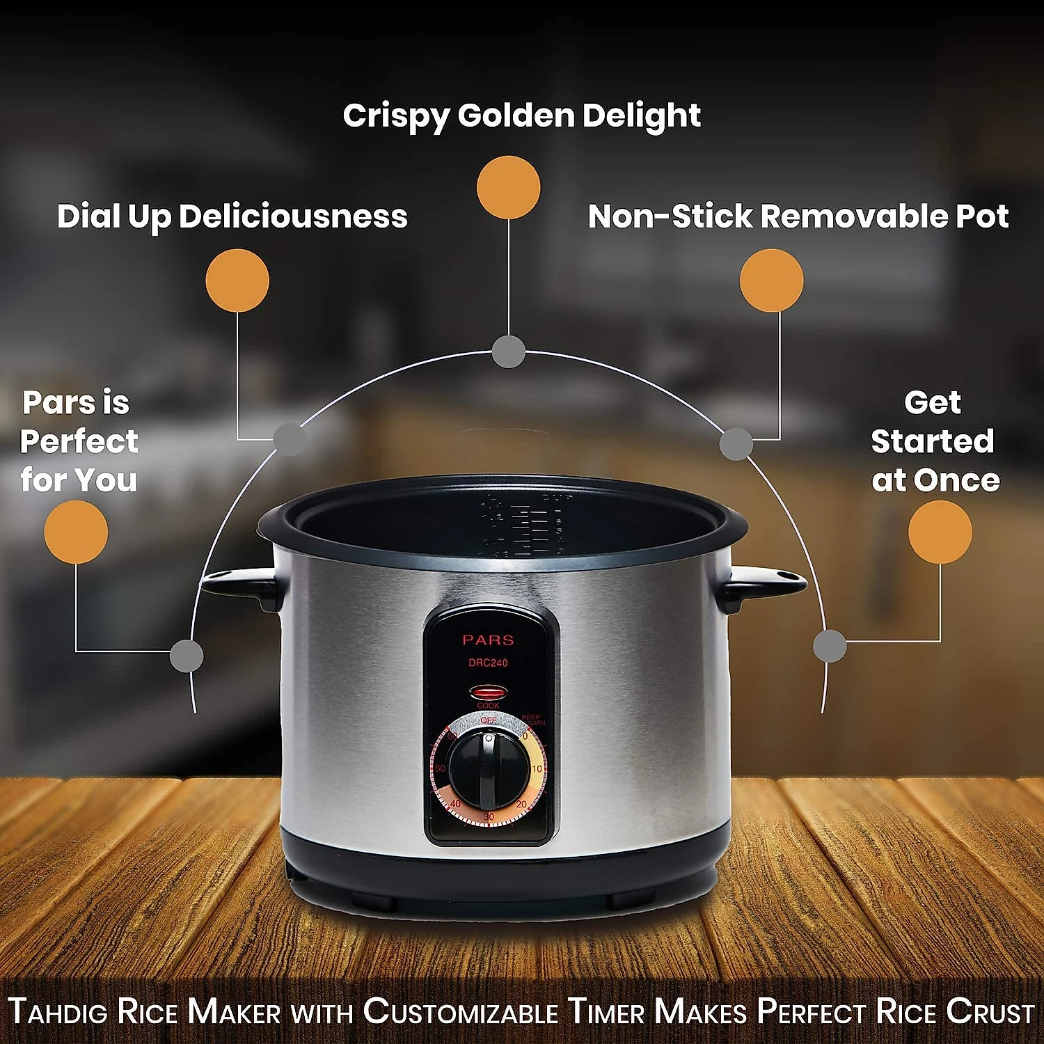 Pars Panela de Arroz Elétrica Automática Capacidade 24L com T emporizador 110V Aço Inoxidável
