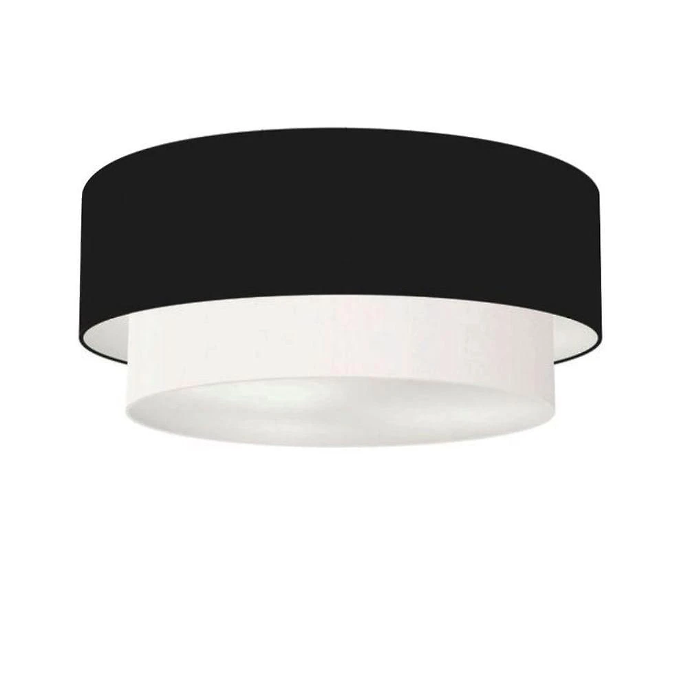 Plafon De Sobrepor Cilíndrico Sp-3063 Cúpula Cor Preto Branco