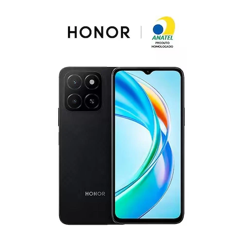 Smartphone honor x5b 4g plus 256gb preto, 4+4gb ram turbo, processador mediatek helio g36, câmera traseira dupla de até 50mp e tela de 6,56"