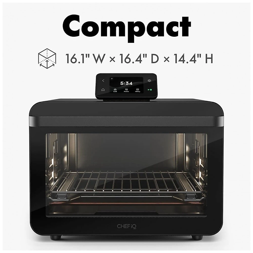 Forno Elétrico Inteligente CHEF iQ MiniOven, Combo de Forno Tostador e Air Fryer, 11 em 1, Capacidade de 25 Qt, Cozimento Rápido com Controles na Tela Forno Elétrico Inteligente CHEF iQ MiniOven, Combo de Forno Tostador e Air Fryer, 11 em 1, Capacidade de 25 Qt, Cozimento Rápido com Controles