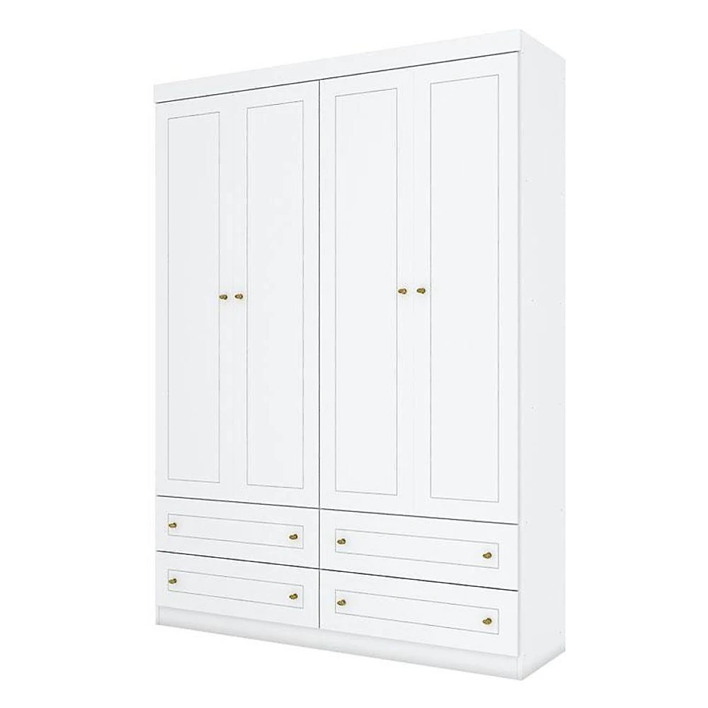 Quarto Bebê Americano 4 Portas Berço Americano Multifuncional Formare Branco Acetinado Matic  Henn