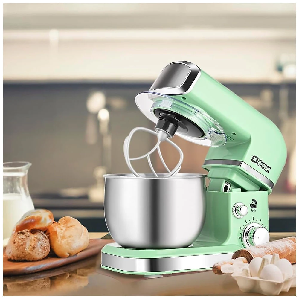 Batedeira Kitchen in the box, Mini Mixer Elétrico de 3,2Qt, 6 Velocidades, Leve e Portátil para Uso Diário - Verde