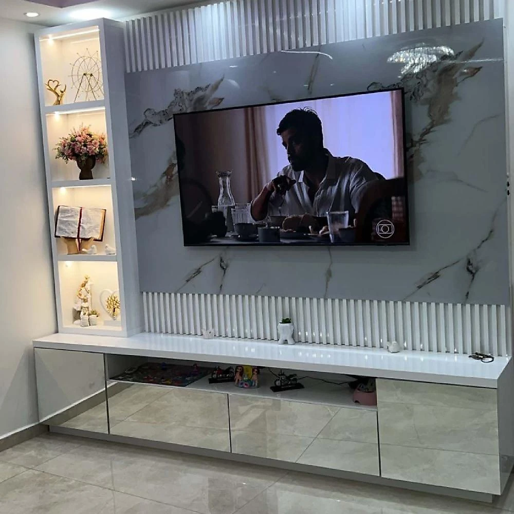 Revestimento Decorativo Premium Placa Marmorizada 244cm X 122cm 2,97m² de Cobertura Formaco Decor Revestimento Decorativo 3d Premium Placa Marmorizada 244cm X 122cm 2,97m² de Cobertura Bianco Oro