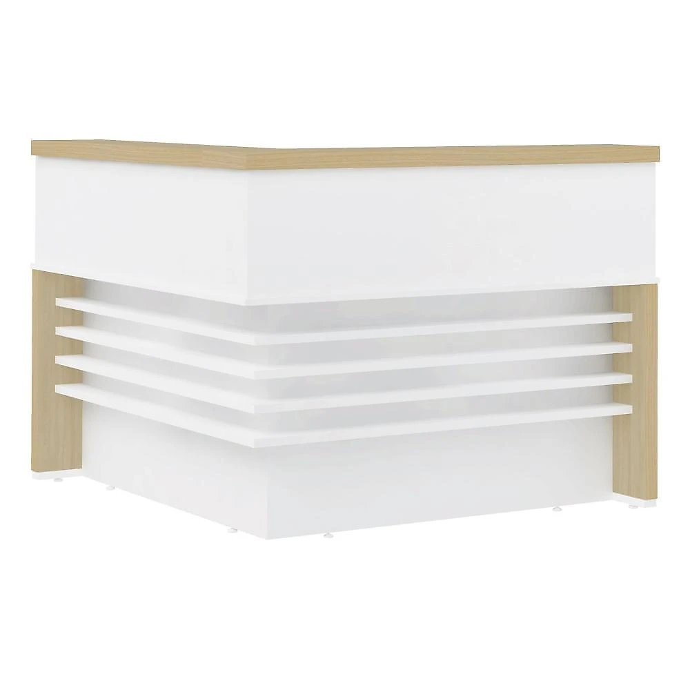 Balcão de Atendimento para Escritório/Recepção em L - Elegante e Funcional 147,7x147,7cm Balcão para Escritório Atendimento Recepção em L 147,7cm Executiva Artany Carvalho/Branco