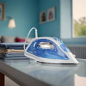 Ferro de Passar Britânia BF07 Base Antiaderente Vapor Vertical Reservatório Azul 110V