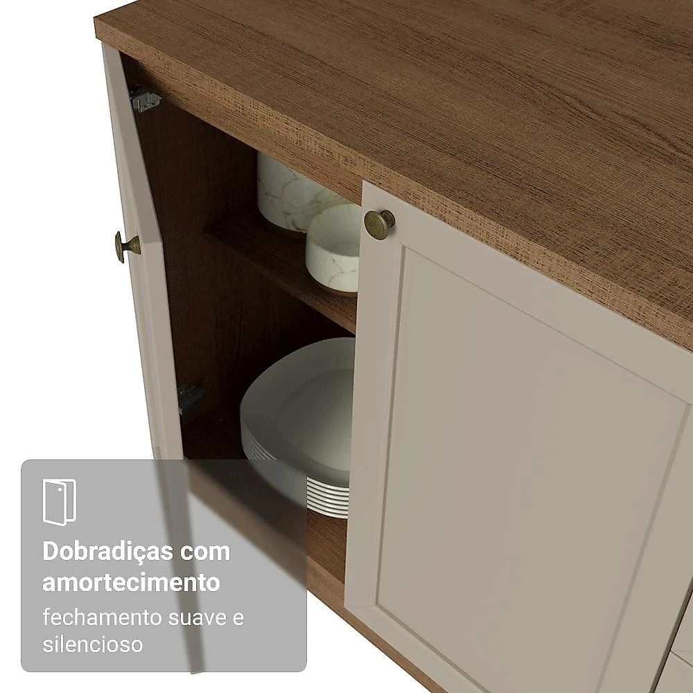 Armário de Cozinha Completa 280 cm Rustic/Crema Vik Madesa 01