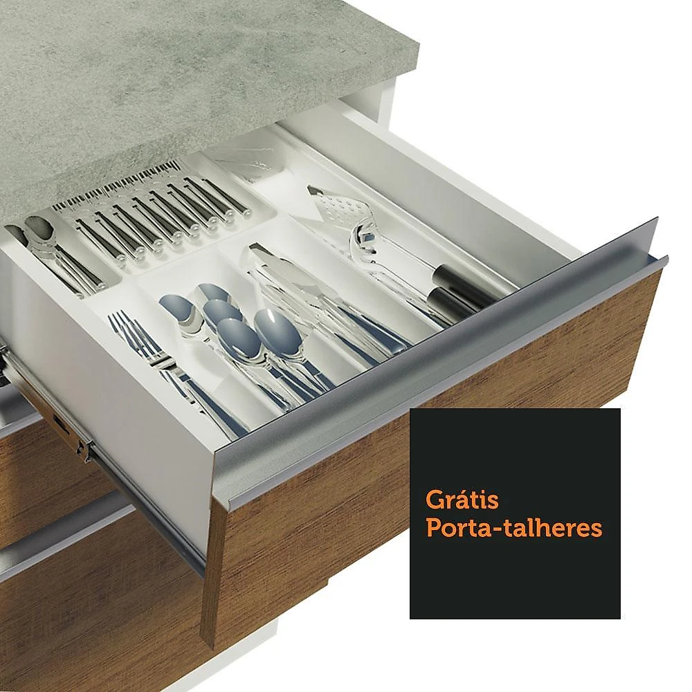 Armário de cozinha completa de canto 469cm branco/rustic glamy madesa 01