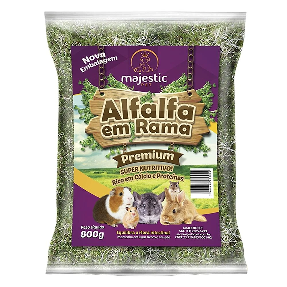 Alfafa em Rama Majestic Pet para Roedores - 800 g