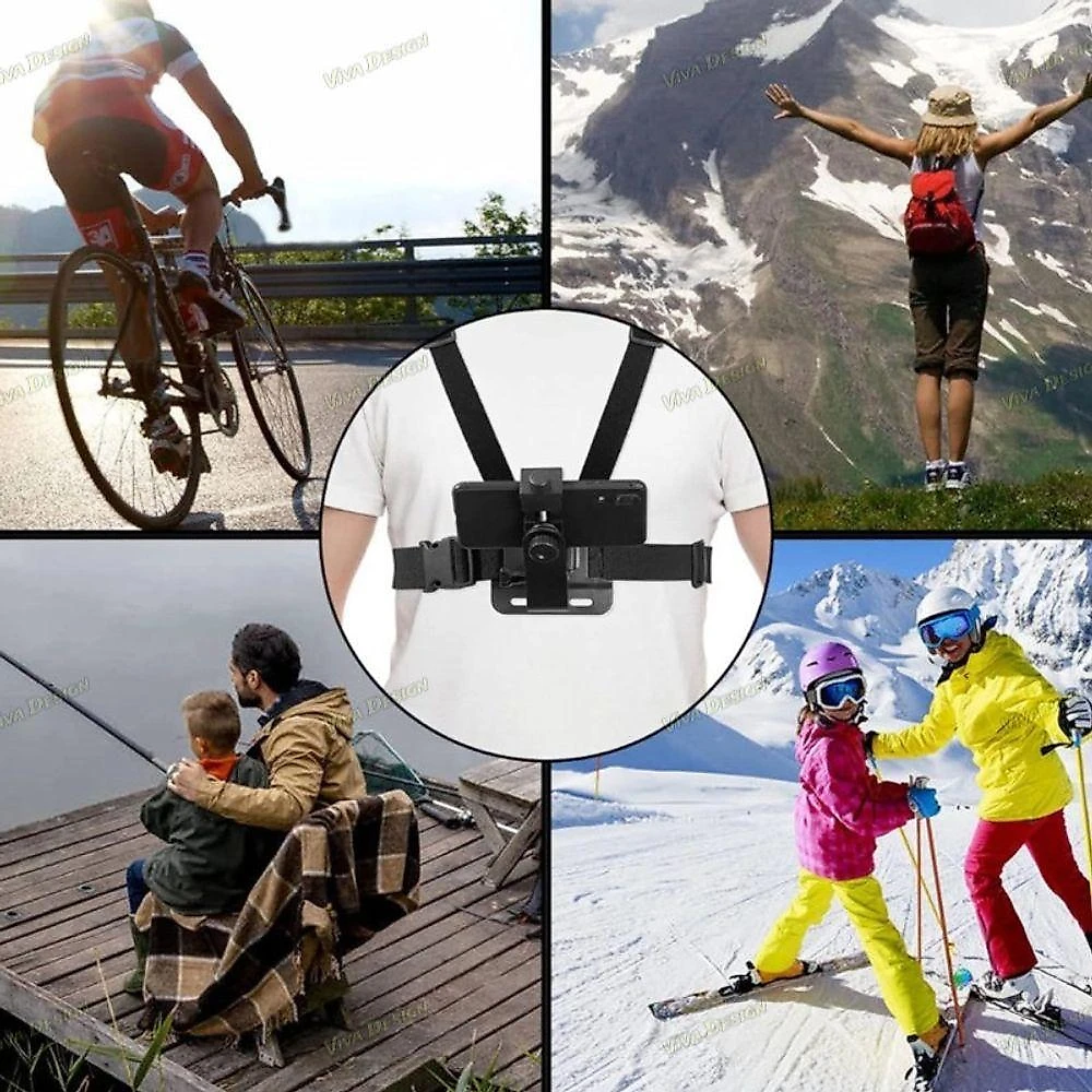 Suporte Peitoral para Celular e Gopro OEM com Cinta Ajustável e Compatibilidade Universal Android