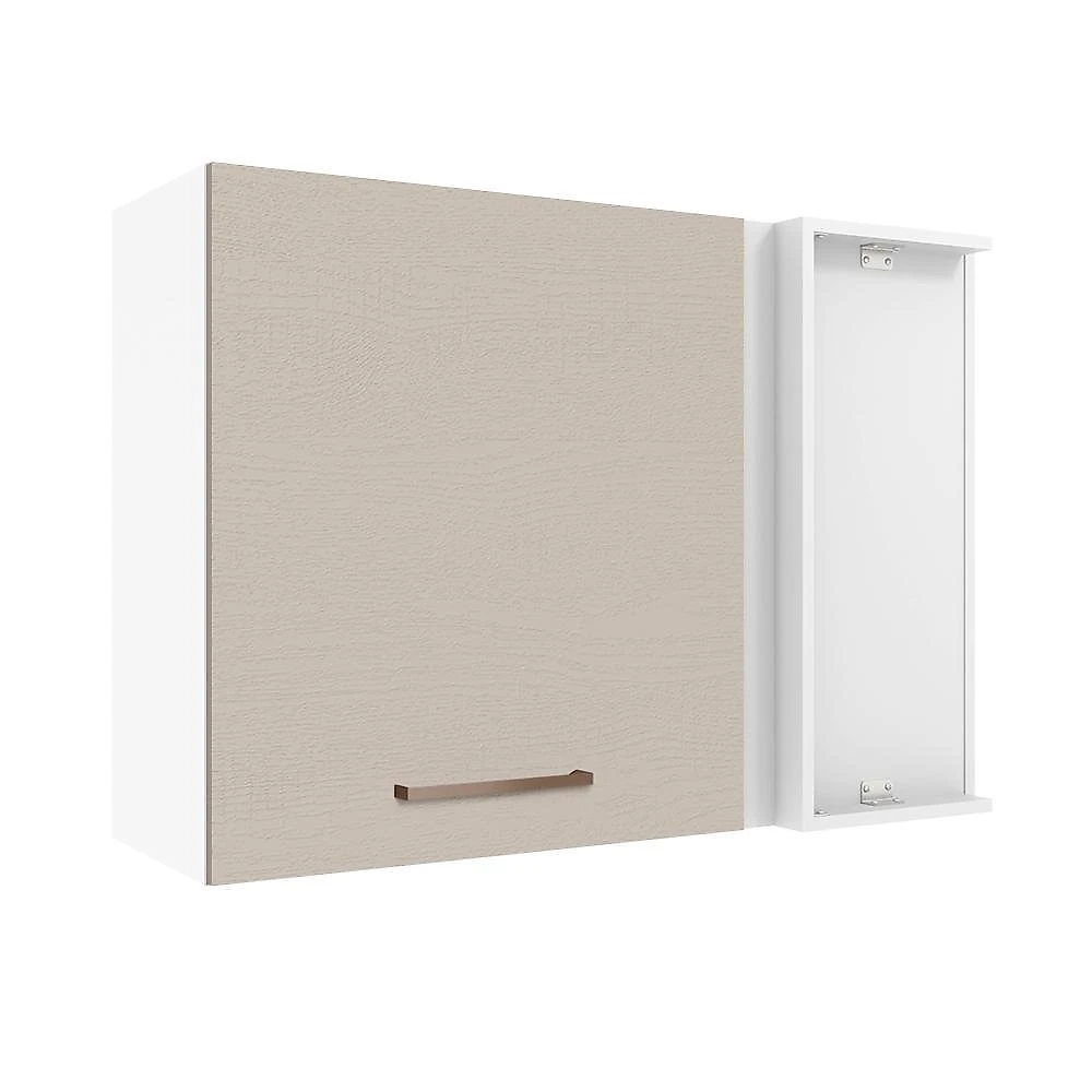 Armário de cozinha aéreo de canto 1 porta branco/crema agata madesa
