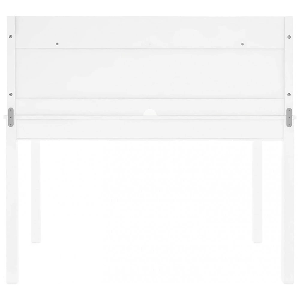 Mesa de Estudo Infantil Martha Stewart Guidecraft Branco Creme com Armário Superiores Cadeirinha Armazenamento Tampa de Cortiça 112x61x104cm