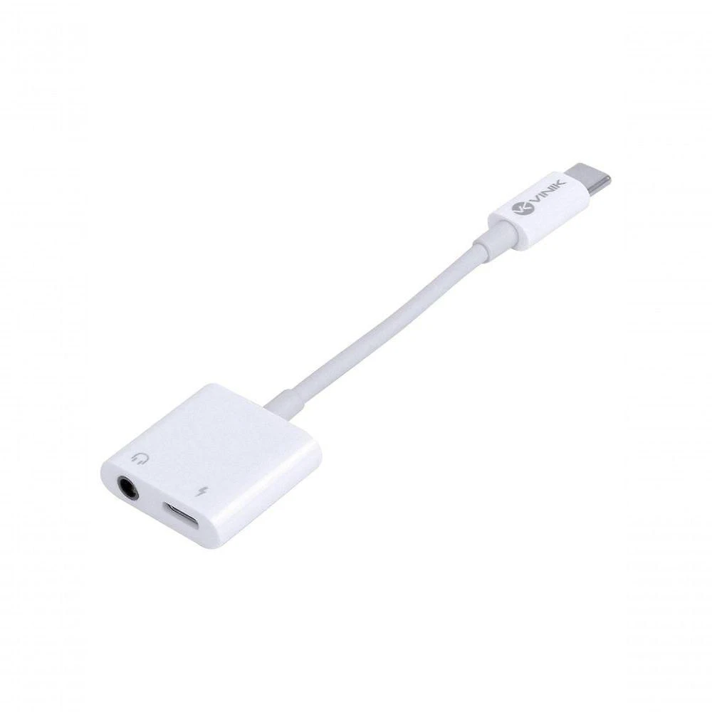 Adaptador Fone De Ouvido Celular Audio P2 3.5mm + Carregador Para Usb Tipo C - Adpatc7.1