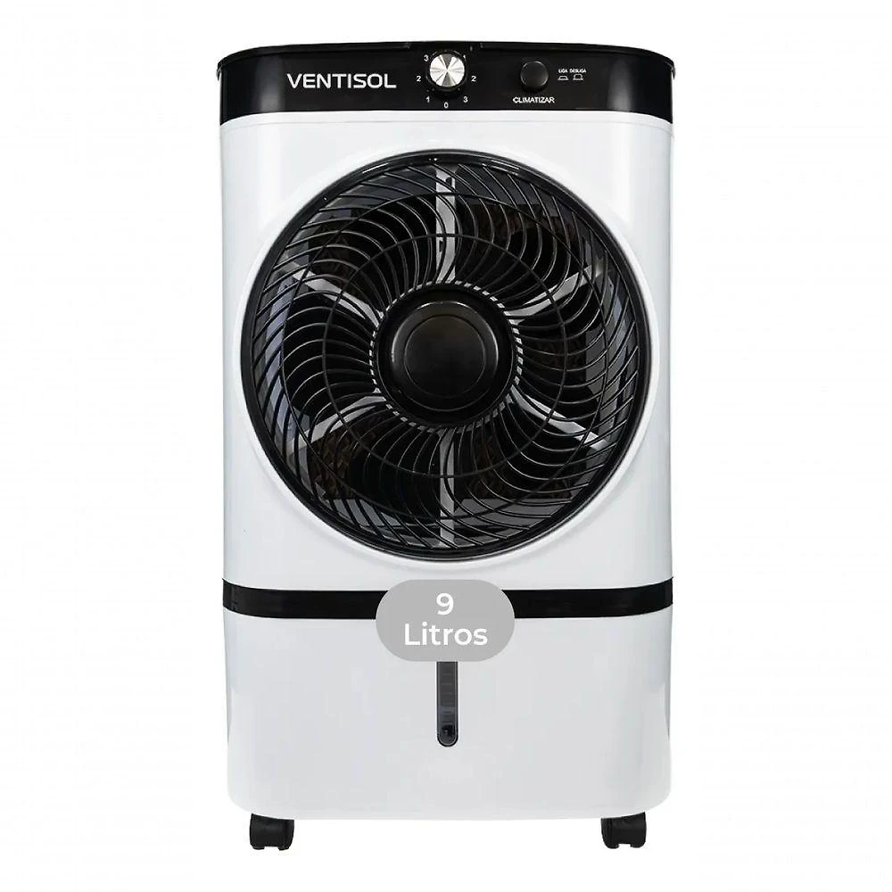 Climatizador Evaporativo Cli09 Ventisol 9 L Gelo Filtro Colmeia Portátil Silencioso 65w Residencial E Comercial 110V