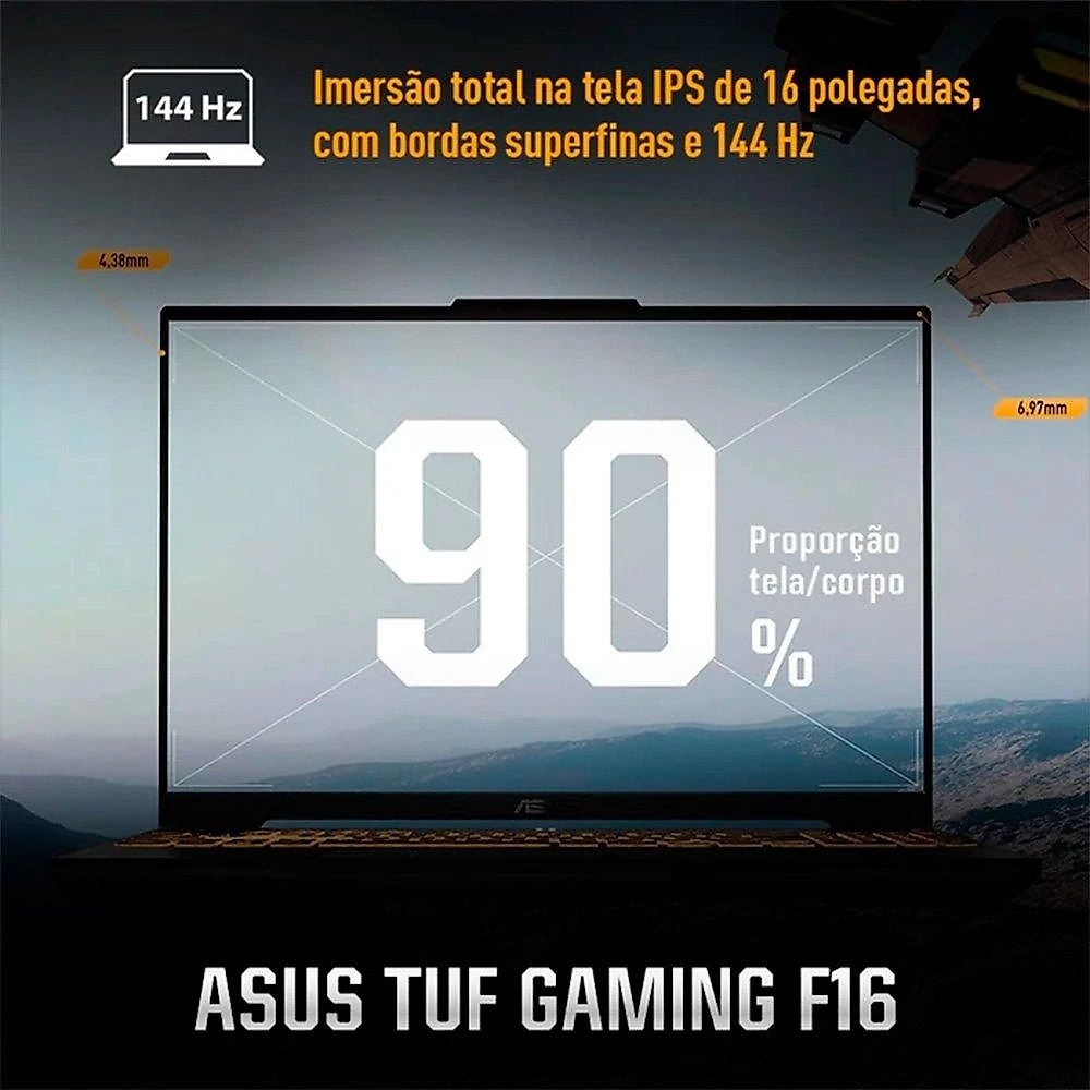 Notebook ASUS TUF Gaming F16 Intel Core 5 210H, RTX 4050, 8GB, 512GB  SSD, KeepOS,16.0" FHD, Mecha Gray - FX607VU-RL054
