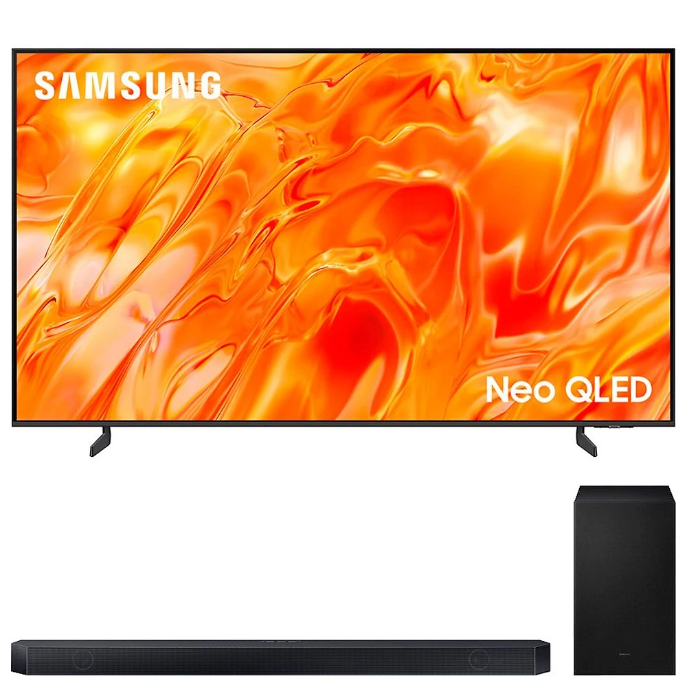 Smart TV Samsung 75" Polegadas Neo QLED 4K QN70H 2026 + Soundbar Samsung Série Q com 3.1.2 canais HW-Q600H
