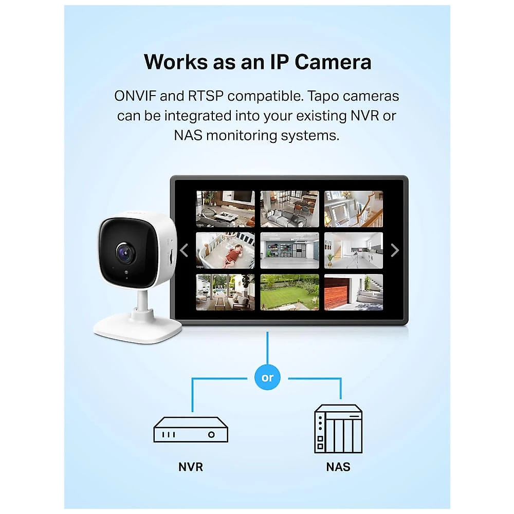 Câmera de Segurança Interna TPLink Tapo 1080P para Monitoramento de Bebês e Pets - Visão Noturna, Áudio Bidirecional, Detecção de Movimento