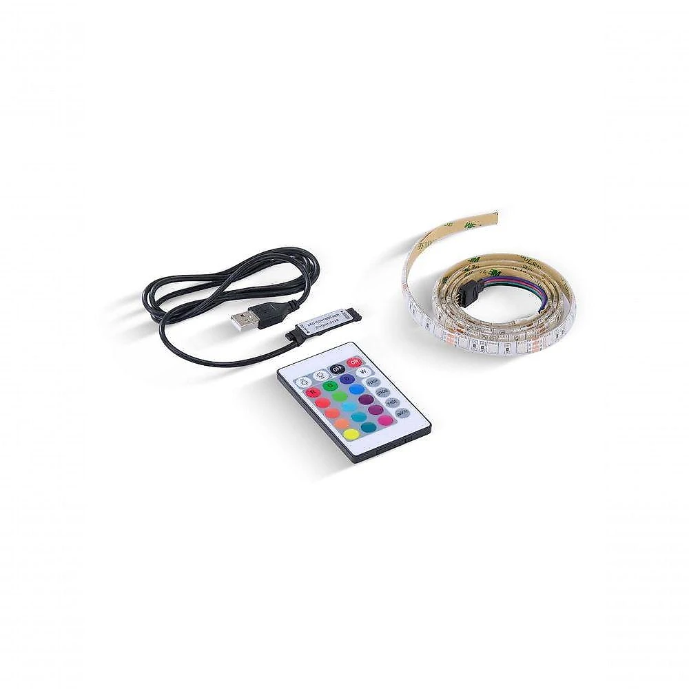 Fita de LED Vinik VX Gaming Lru1 com Controlador USB 60 Pontos de LED RGB 1 METRO Preto
