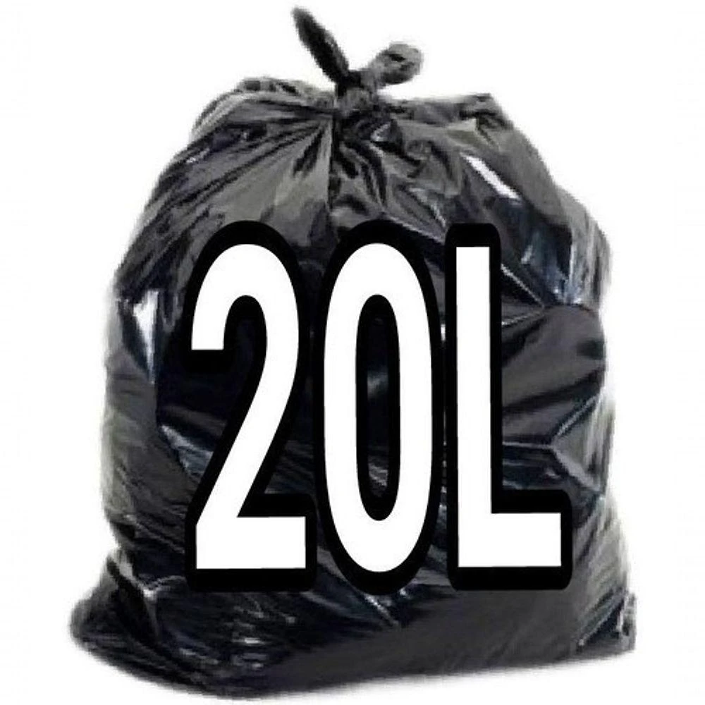 Saco para Lixo 20L Preto Brilhoso 40x50cm com 100 Unidades Higipack