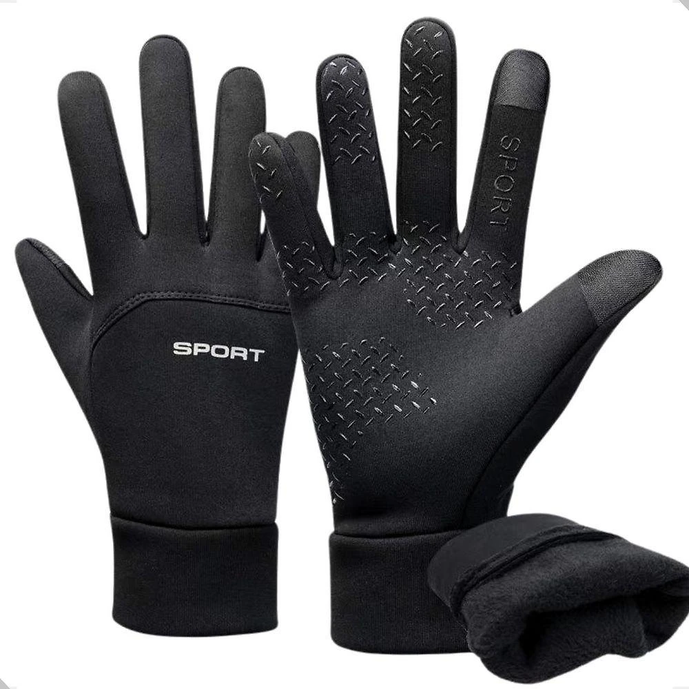 Luva para Ciclismo e Motociclismo Modelo 3 Gg Impermeável com Touch Preto Oem