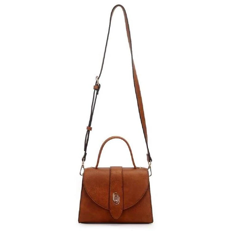 Bolsa WJ Handle Media Lapela na Tampa Feminino - Caramelo