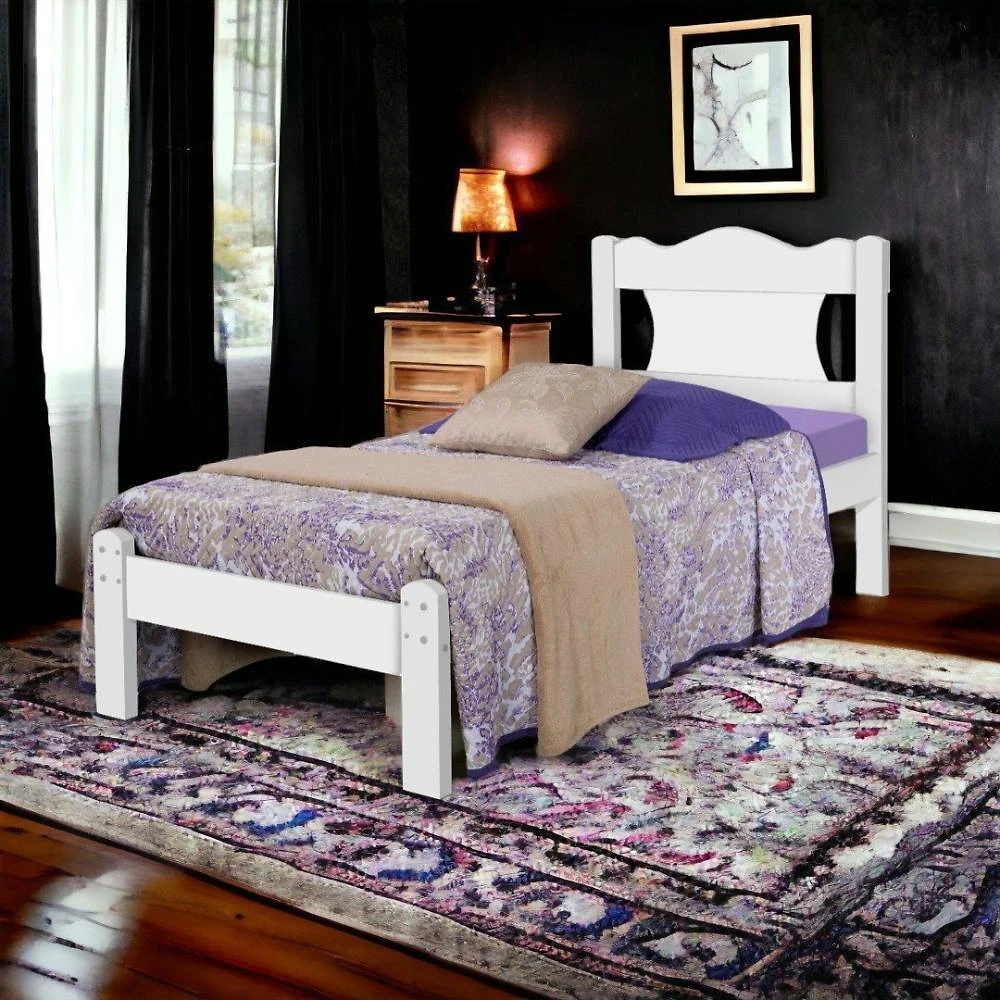 Cama Solteiro Munique Branca Gabrielli