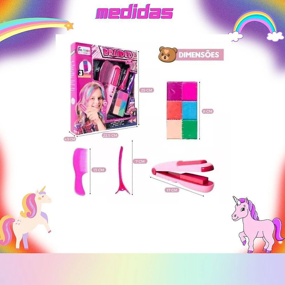 Brinquedo Menina Mechas De Cabelo Colorida Máquina Para Pintar Cabelo
