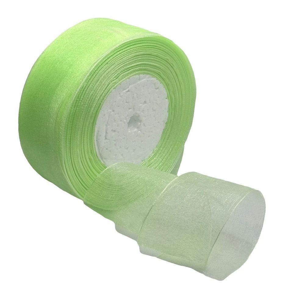 Fita de Organza Voal Premium 38mm em Verde Limão 10 Metros OEM