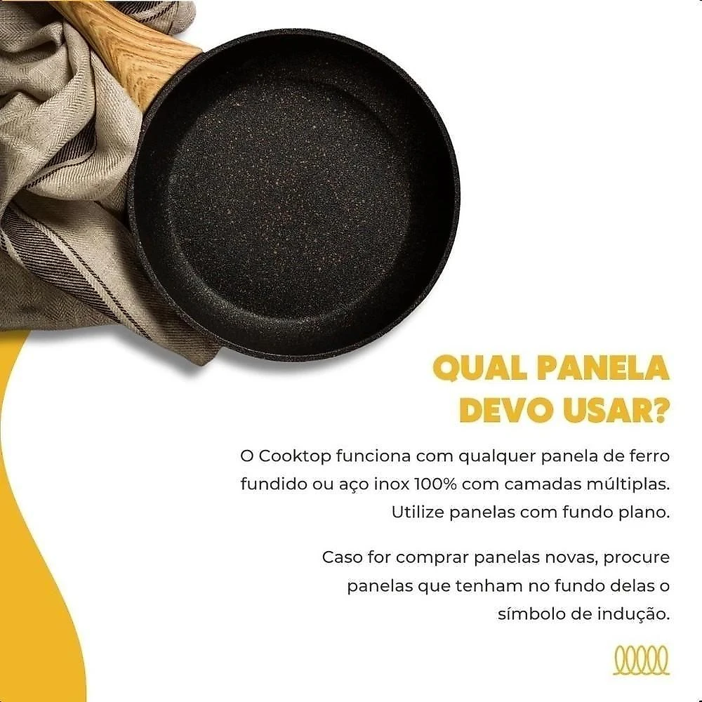 Cooktop Indução 1200W Vitrocerâmico 1 Boca Preto ACKI01-01 Agratto 110V