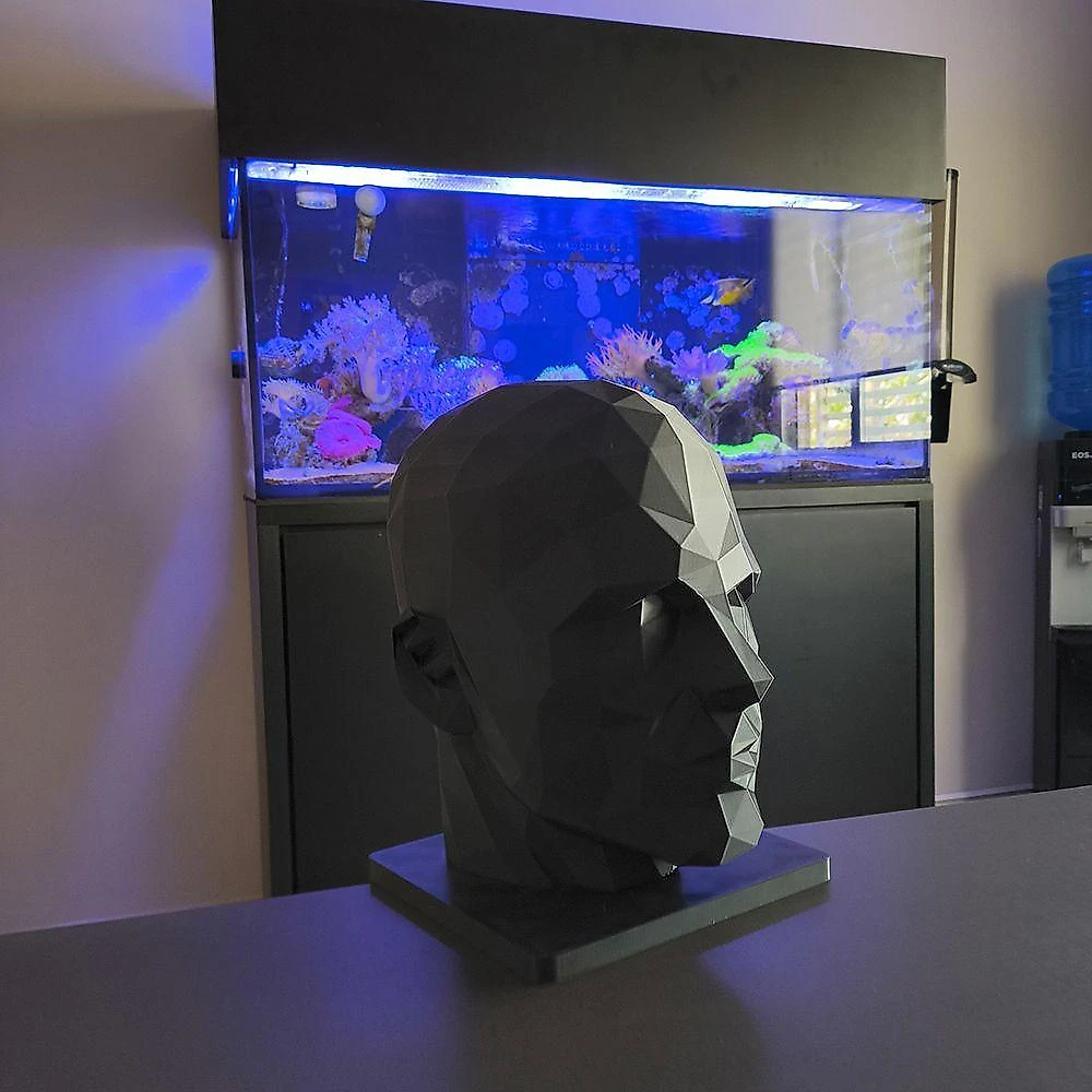 Manequim Cabeça Expositor para Boné e Óculos 3D Preto Masculino