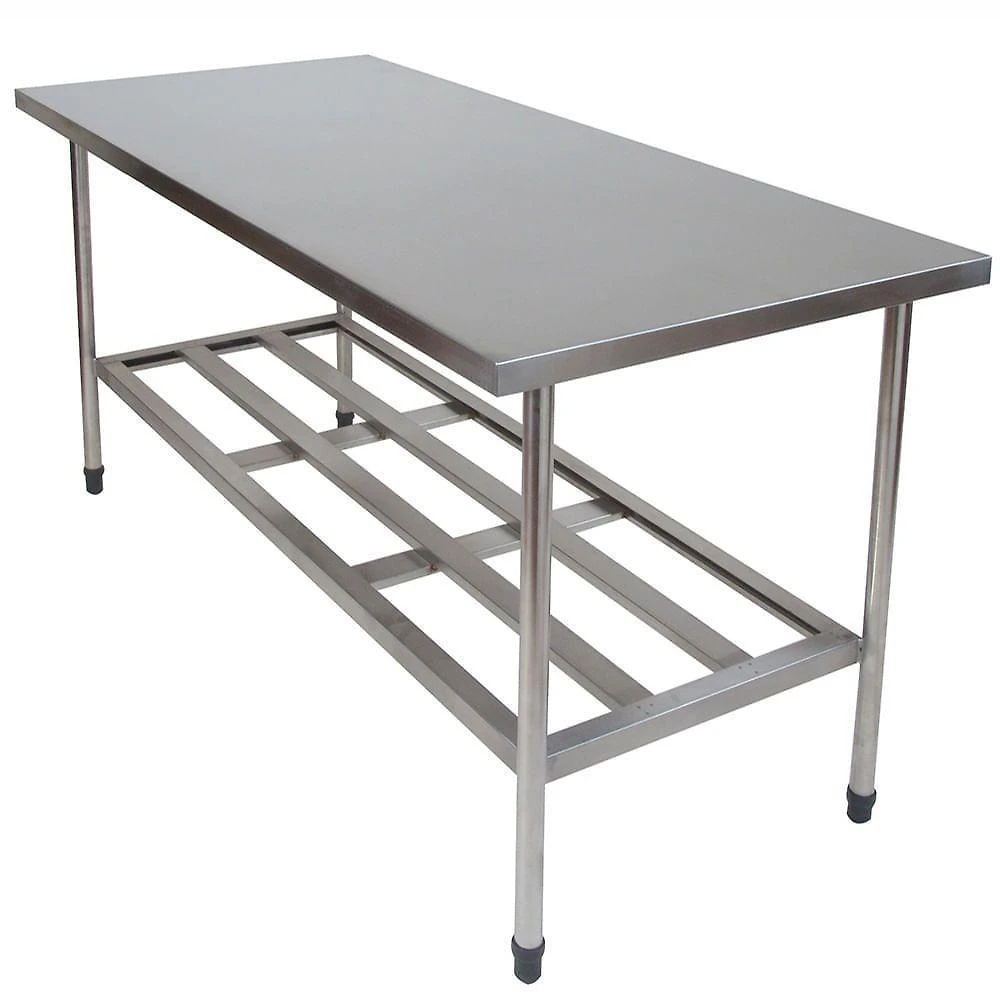 Mesa de Apoio S332 com Tampo Liso e Prateleira Gradeada Branca Sulfisa 150CM