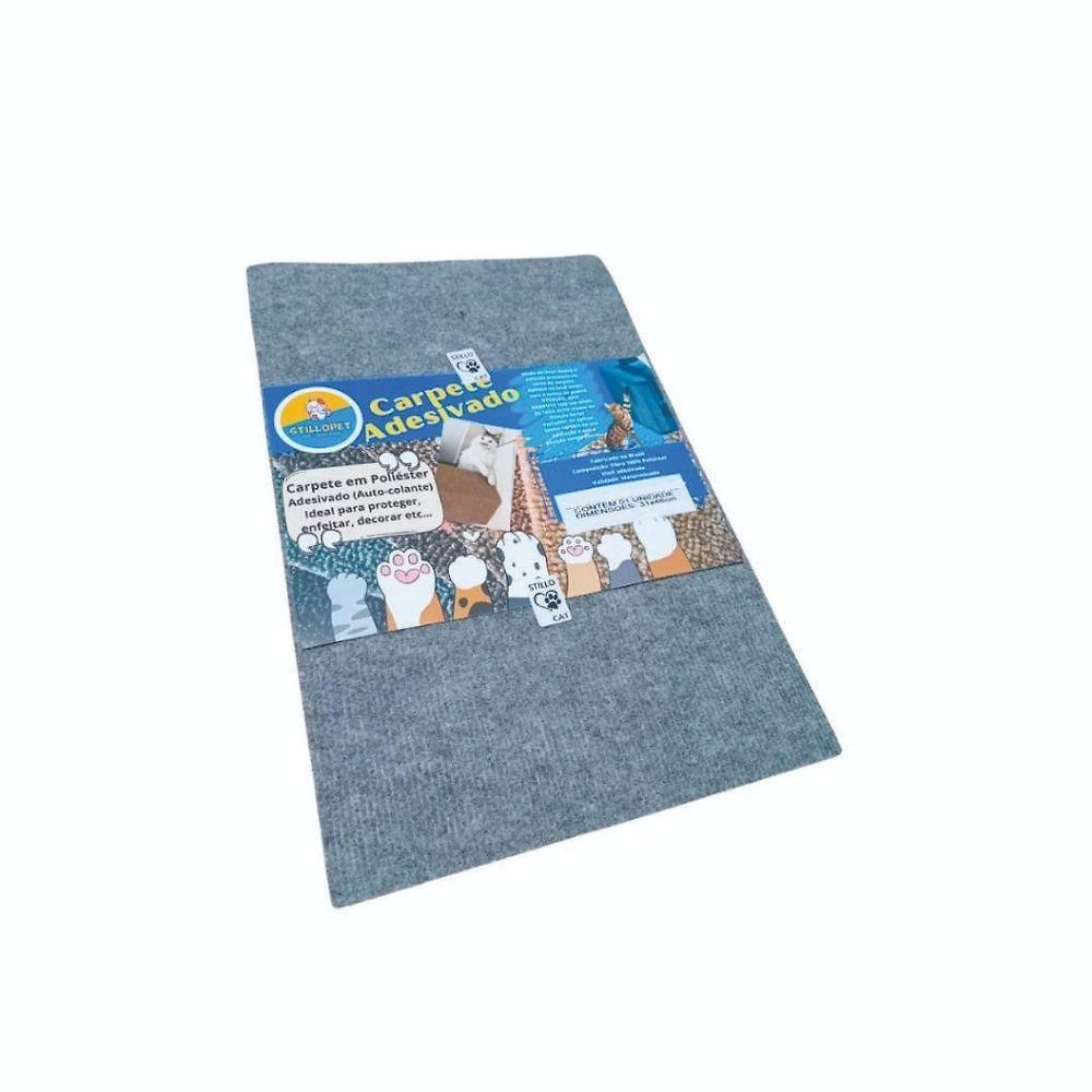 Arranhador Adesivo para Gato OEM em Carpete Premium Cinza Claro 30x48cm Conjunto com 2 Unidades