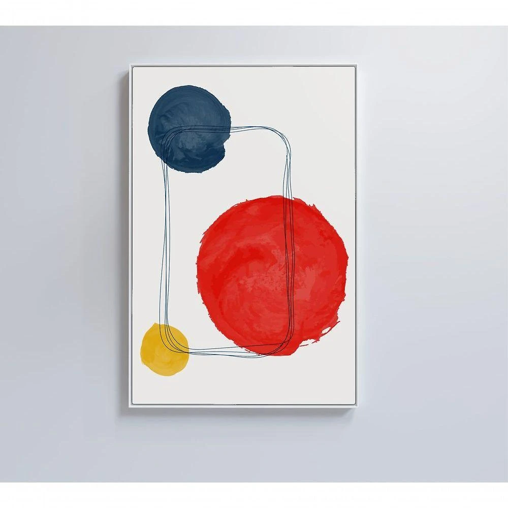 Quadro Artes Quadrados E Círculos 80x120 Cm Adesivo