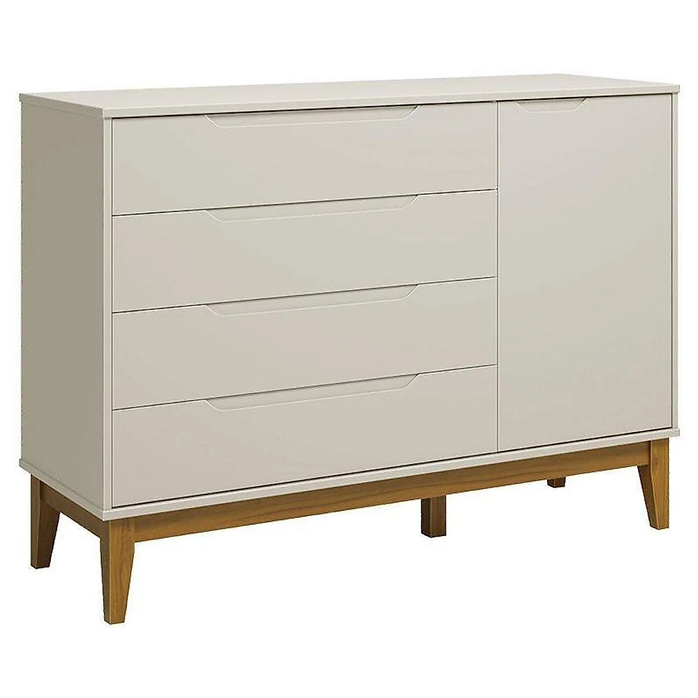 Quarto de Bebê Elfe Classic e Danny 4 Portas 3 Gavetas MDF Amadeirado Reller Móveis