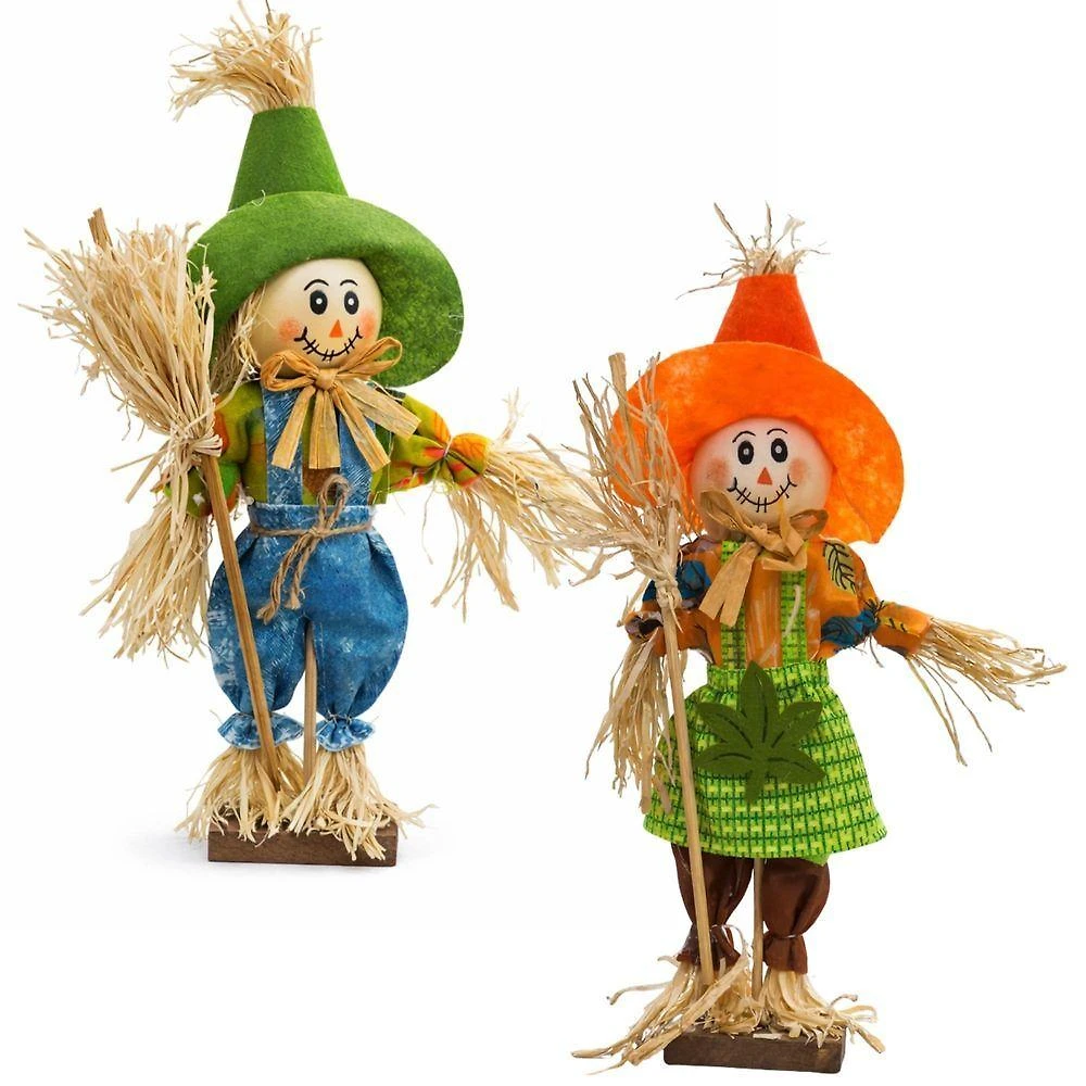 Espantalho Junino Caipira com Vassoura 30CM Bambu e Poliéster Extra Festas