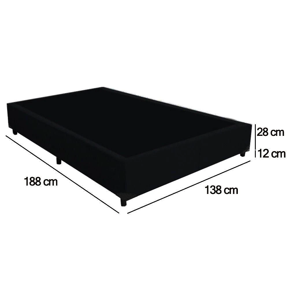 Cama Box Casal Suede Sereneprime Preto 138x188x40