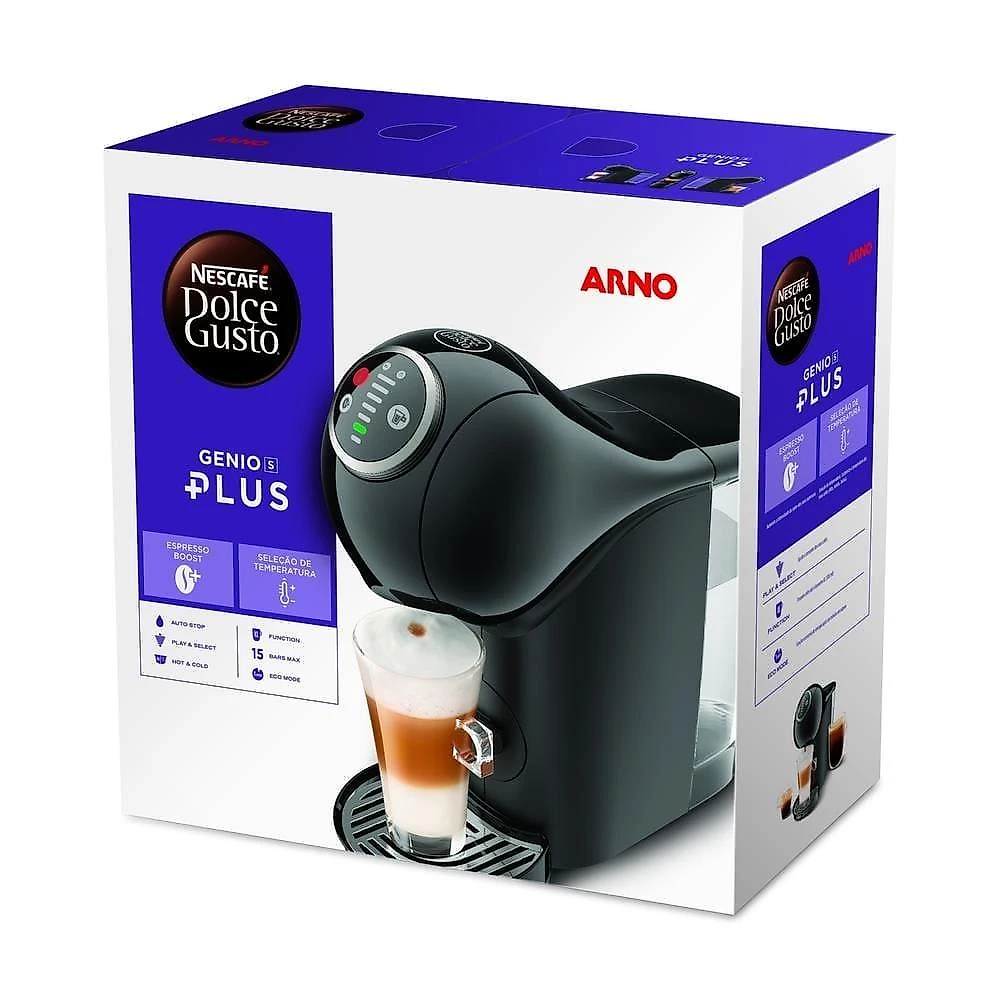 Máquina de café arno nescafé dolce gusto genio s plus dgs2 multi bebidas, digital e automática - preta 220