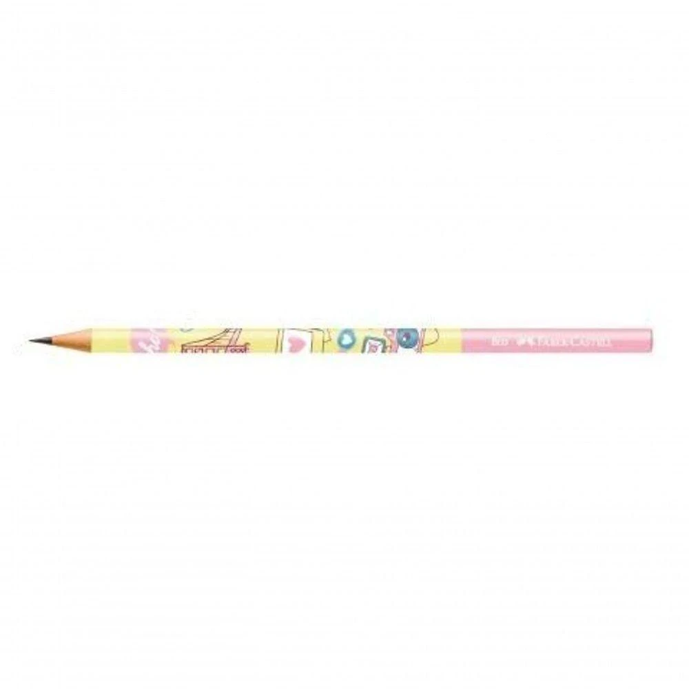 Lápis Grafite Faber-Castell Let's Go com Mina Max Resistente 2B Atóxico para Uso Escolar Rosa
