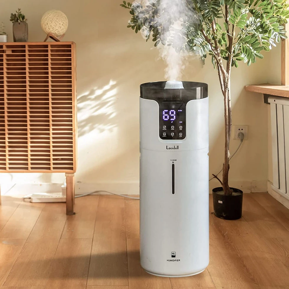 Umidificador Ultrassônico 16L com Display LED e Silencioso, LACIDOLL, Branco