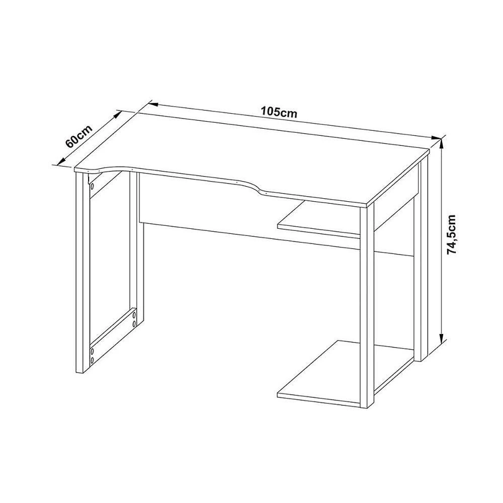 Miniatura Mesa De Computador Quarto Gamer ( De Computador + Estante) 2 Peças Preto/vermelho - Tecno Mobili