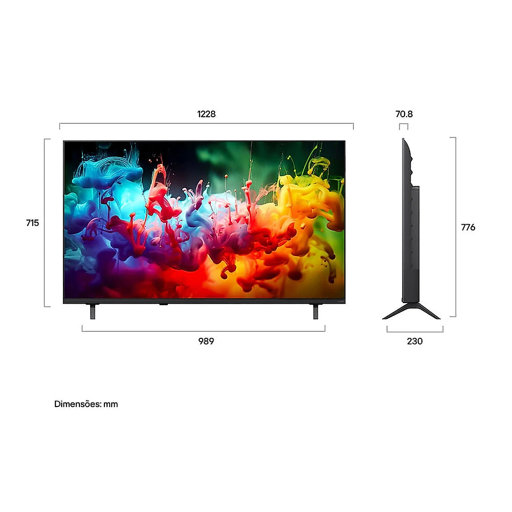 Smart TV LG QNED Mini LED AI 4K QNED70 55 Polegadas 2026 Preto