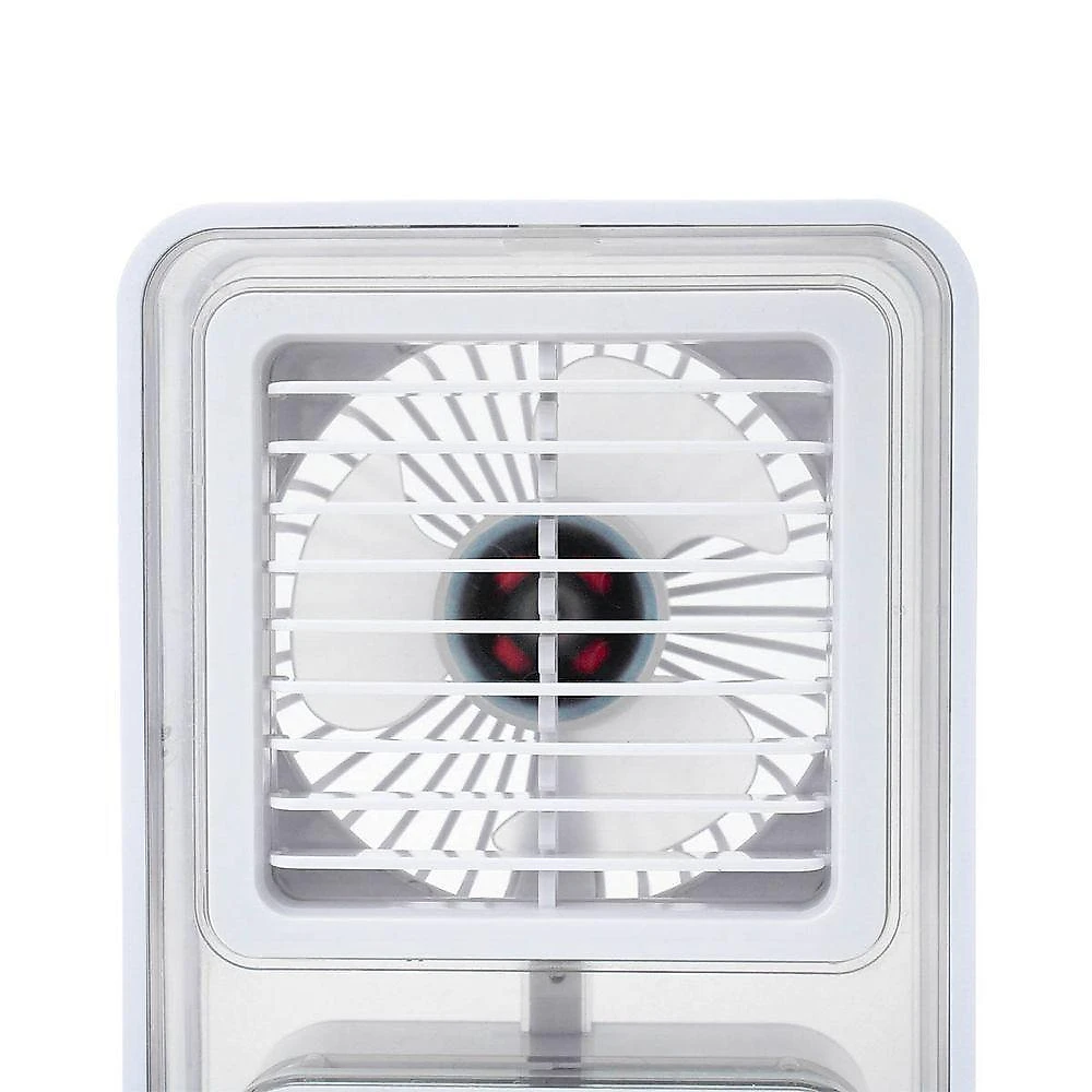 Ventilador Portatil Umidifcador Luminaria Usb De Mesa 3 Velocidades Branco