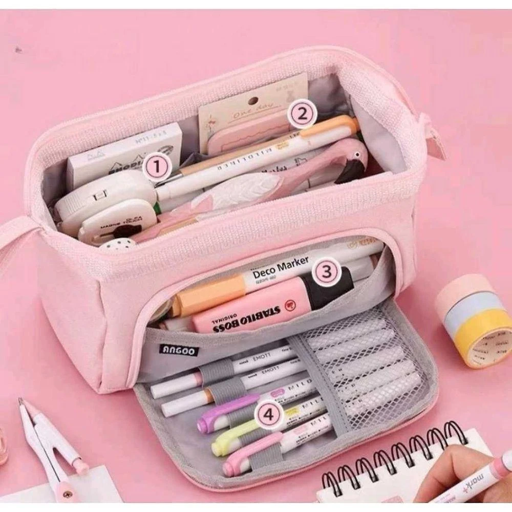 Estojo de Lápis e Caneta OEM Hyq1828 Bolsa de Armazenamento Portátil em Lona 22cmx13cmx9cm