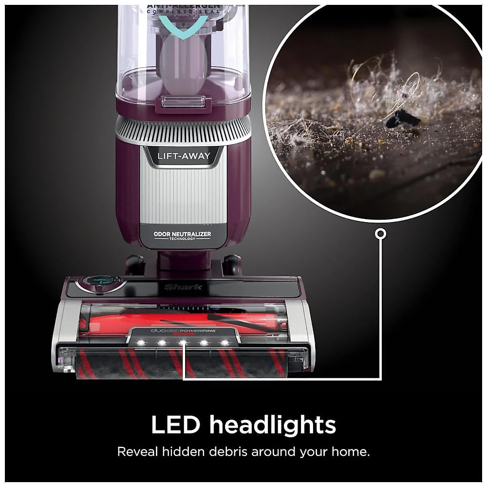 Aspirador Vertical Shark LA702 Rotator Pet LiftAway ADV com Tecnologia DuoClean PowerFins HairPro e Neutralizador de Odores, Roxo Vinho com Sistema
