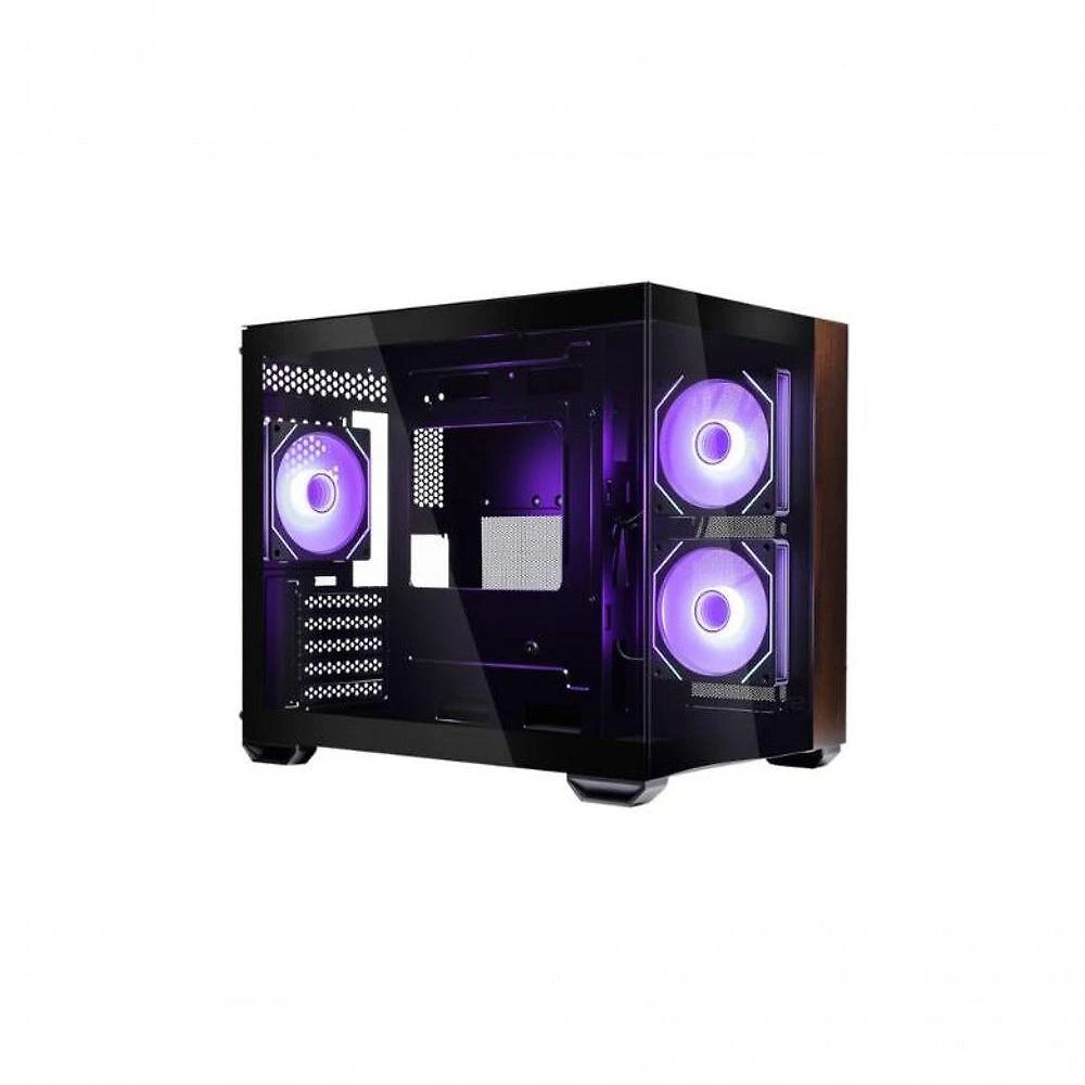 Gabinete Gamer Elite 481 Wood ATX Vidro Temperado com 3 Fans ARGB Preto Cooler Master