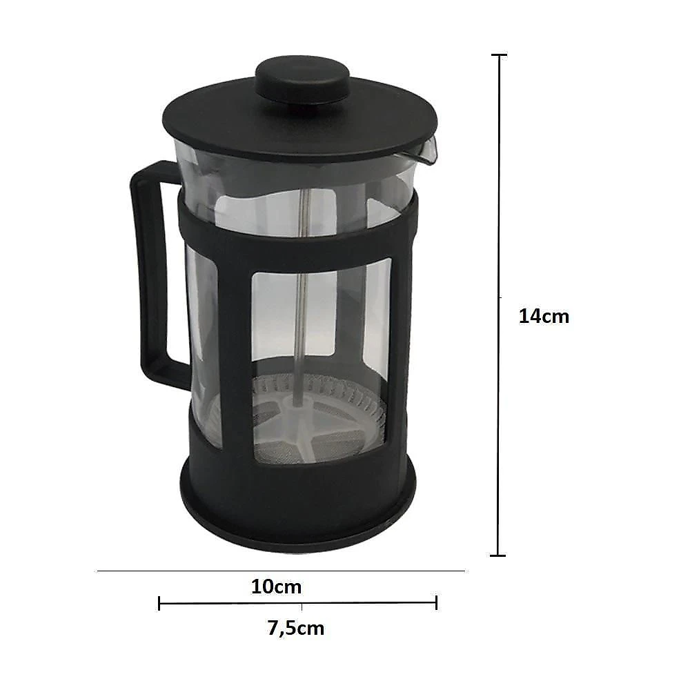 Cafeteira Francesa Prensa Inox Cremeira Vidro Jarra Cha Cafe Cremoso Manual Coador Filtro 350ml French Press