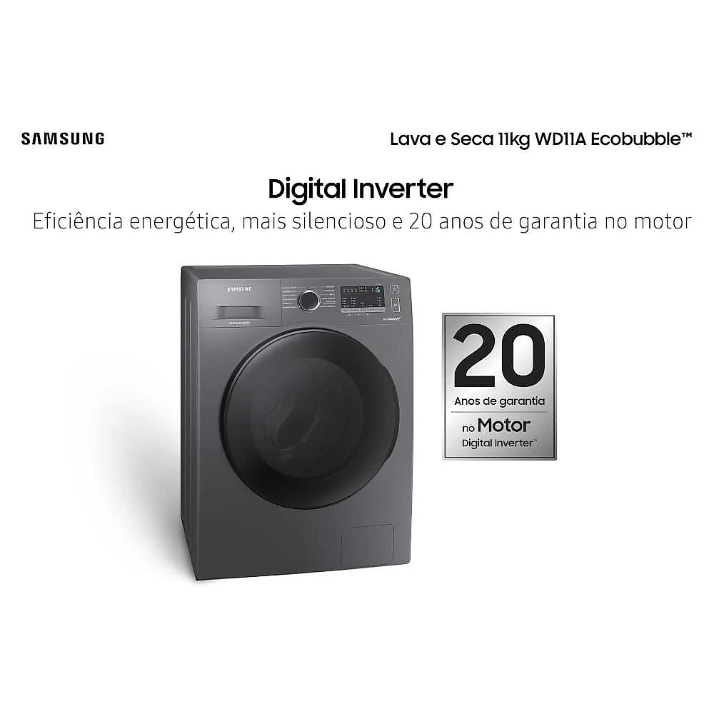 Lava e Seca Samsung Inox 11KG WD11A 127V