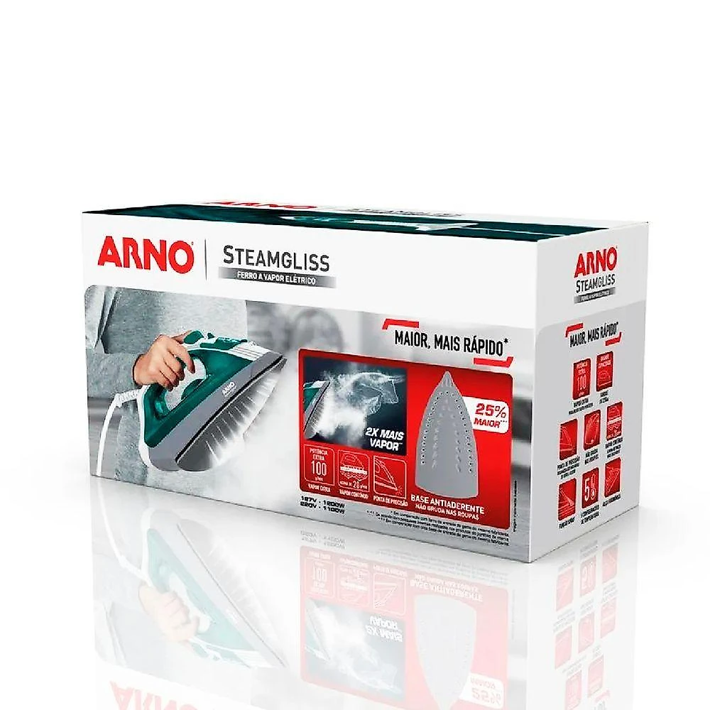 Ferro A Vapor Antiaderente Com Spray Arno Steamgliss 1200W 110V