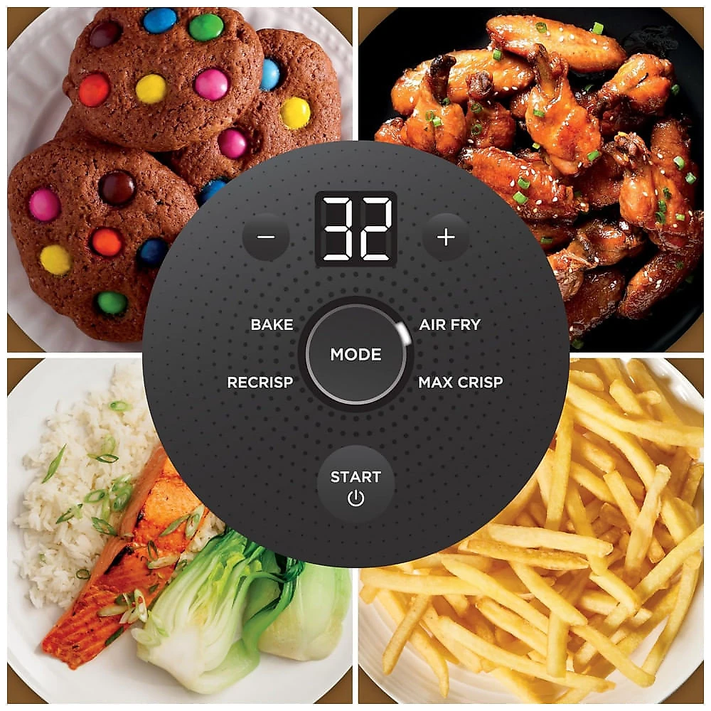 Ninja Air Fryer Crispi Fritadeira 4 em 1 Sistema de Cozimento Portátil 3,78 litros, 6 Copos de Vidro, Contêineres Crocantes, Tampas de Armazenamento