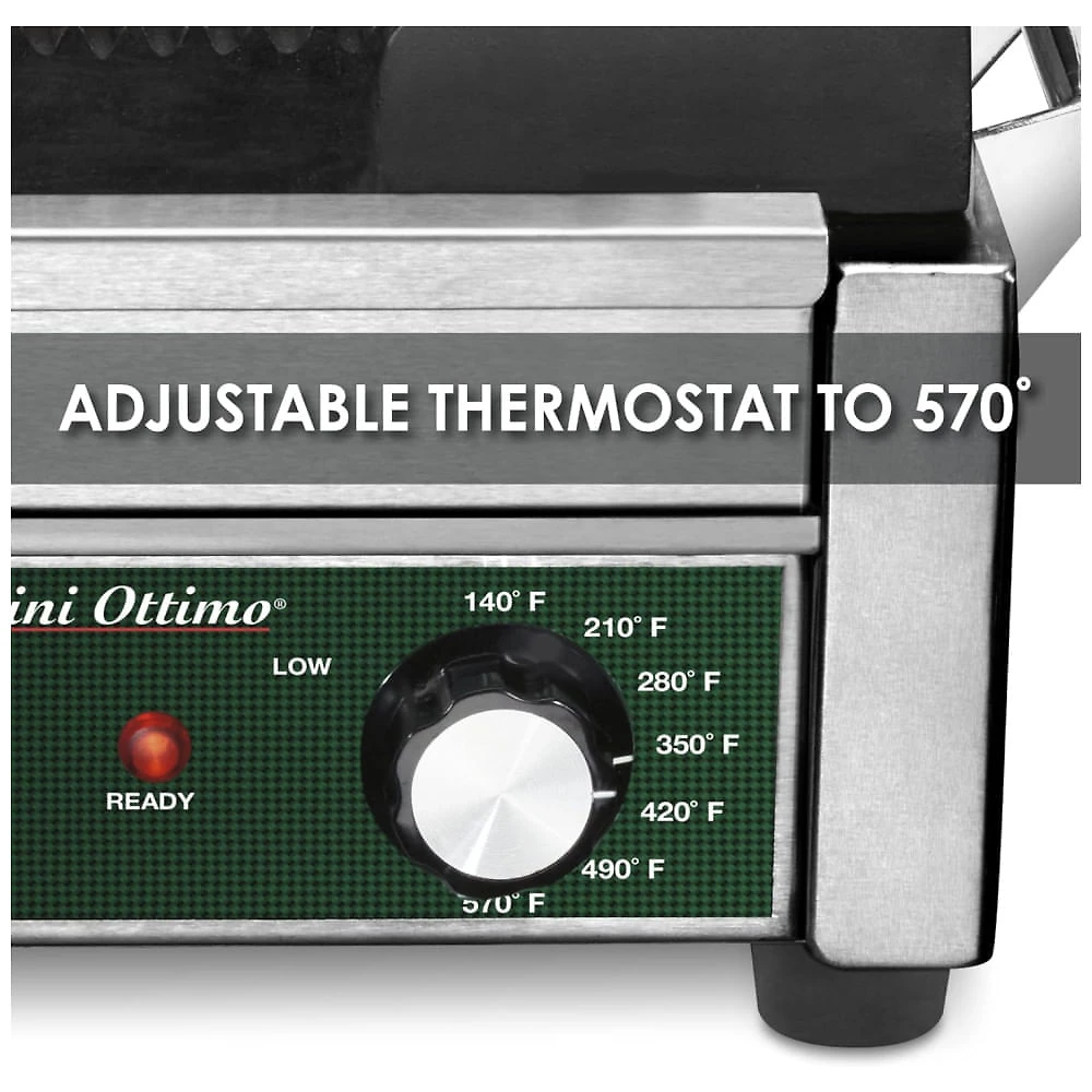 Miniatura Grill Elétrico em Aço Inoxidável com Bandeja Coletora Removível e Controle de Temperatura, 240V 3200W, Waring WPG300, Pra...